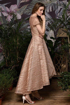 Short Sleeves Sequins Beading Hi-Lo Cocktail Dress by misshow.com