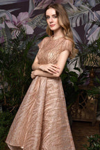 Short Sleeves Sequins Beading Hi-Lo Cocktail Dress by misshow.com