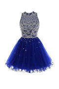Robe de bal courte en tulle avec perles PG037