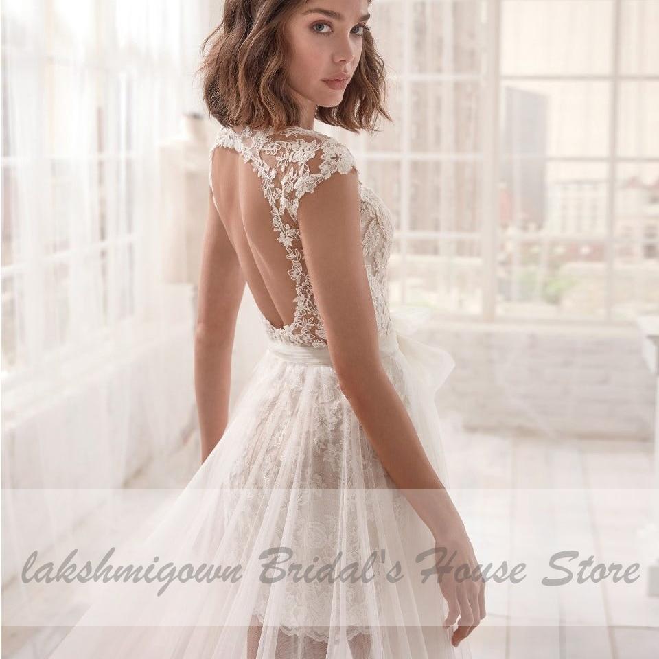 NumberSea Short Wedding Dress Boho Beach Vintage Lace Bridal Dresses