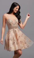 Kurzes Gold Homecoming-Kleid SYH83