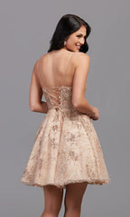 Kurzes Gold Homecoming-Kleid SYH83