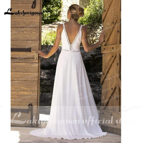 Vestido de noiva simples de praia NumberSea Princesse A Line