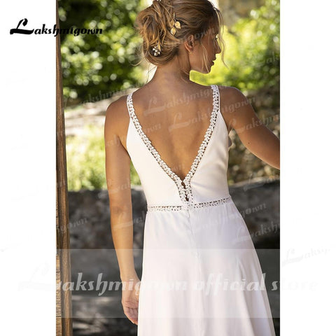 Vestido de noiva simples de praia NumberSea Princesse A Line
