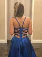 Simple Long A-line Sweetheart Satin Backless Formal Graduation Prom Dresses