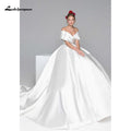 NumberSea Simple Long Sleeve V Neck A-Line Wedding Dresses