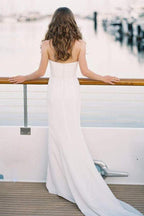 Einfaches Off-White Meerjungfrauen-Brautkleid mit Herz-Ausschnitt
