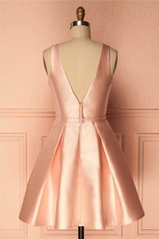 Einfaches kurzes Ballkleid aus Satin mit Schleife PD146