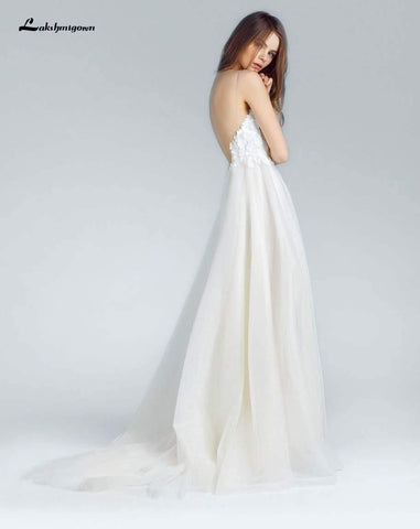 NumberSea Einfache sexy Bohemian Brautkleider