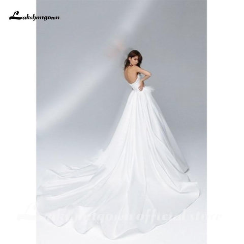 NumberSea Schlichtes, trägerloses A-Linien-Brautkleid mit Herzausschnitt