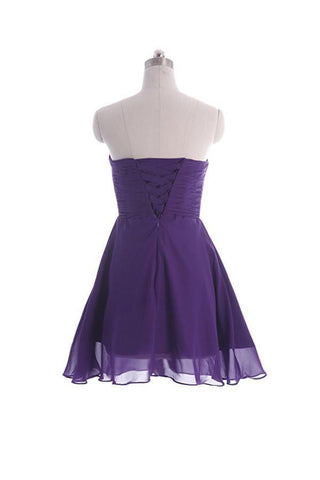 Einfaches trägerloses Brautjungfernkleid aus Chiffon, Heimkehrkleid PG039