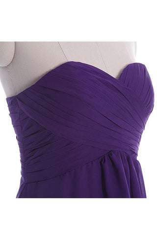 Einfaches trägerloses Brautjungfernkleid aus Chiffon, Heimkehrkleid PG039
