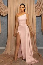 Vestido de noite comprido azul-celeste, sem mangas, com racha e sereia, com lantejoulas