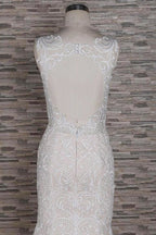 Schlanke Quadrat-Ausschnitte mit Applikationen, Hübsche Meerjungfrau-Elegante Hochzeitskleider