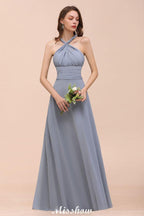 Sleeveless A-line Bridesmaid Dress Floor-Length Formal Dress