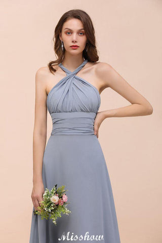 Ärmelloses A-Linien-Brautjungfernkleid, bodenlanges Abendkleid