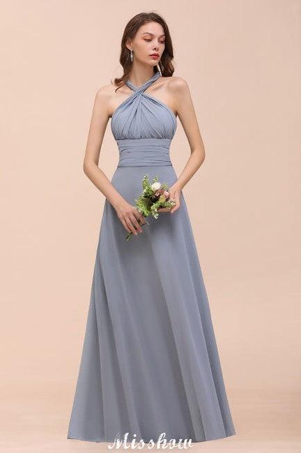 Sleeveless A-line Bridesmaid Dress Floor-Length Formal Dress
