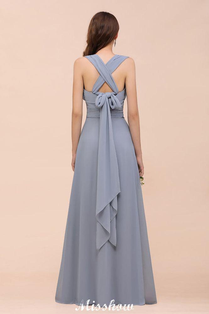Sleeveless A-line Bridesmaid Dress Floor-Length Formal Dress