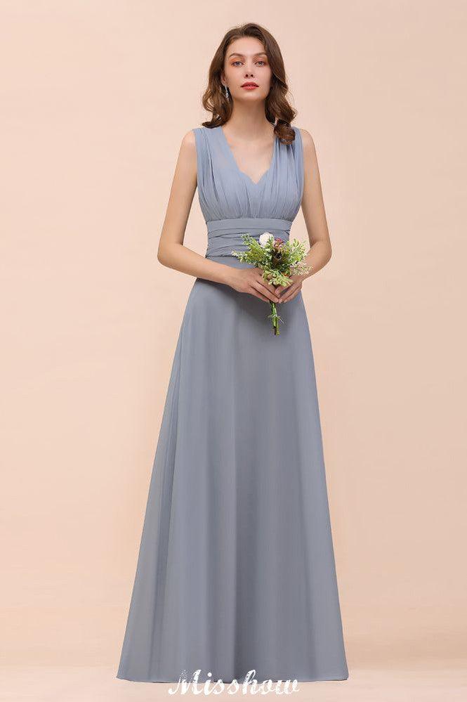 Sleeveless A-line Bridesmaid Dress Floor-Length Formal Dress