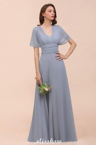Ärmelloses A-Linien-Brautjungfernkleid, bodenlanges Abendkleid