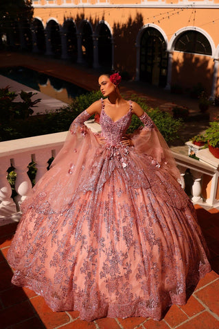 Ärmelloses Quinceanera-Kleid mit Engelsärmeln von Amarra 54293