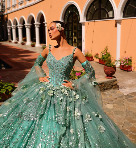 Ärmelloses Quinceanera-Kleid mit Engelsärmeln von Amarra 54293