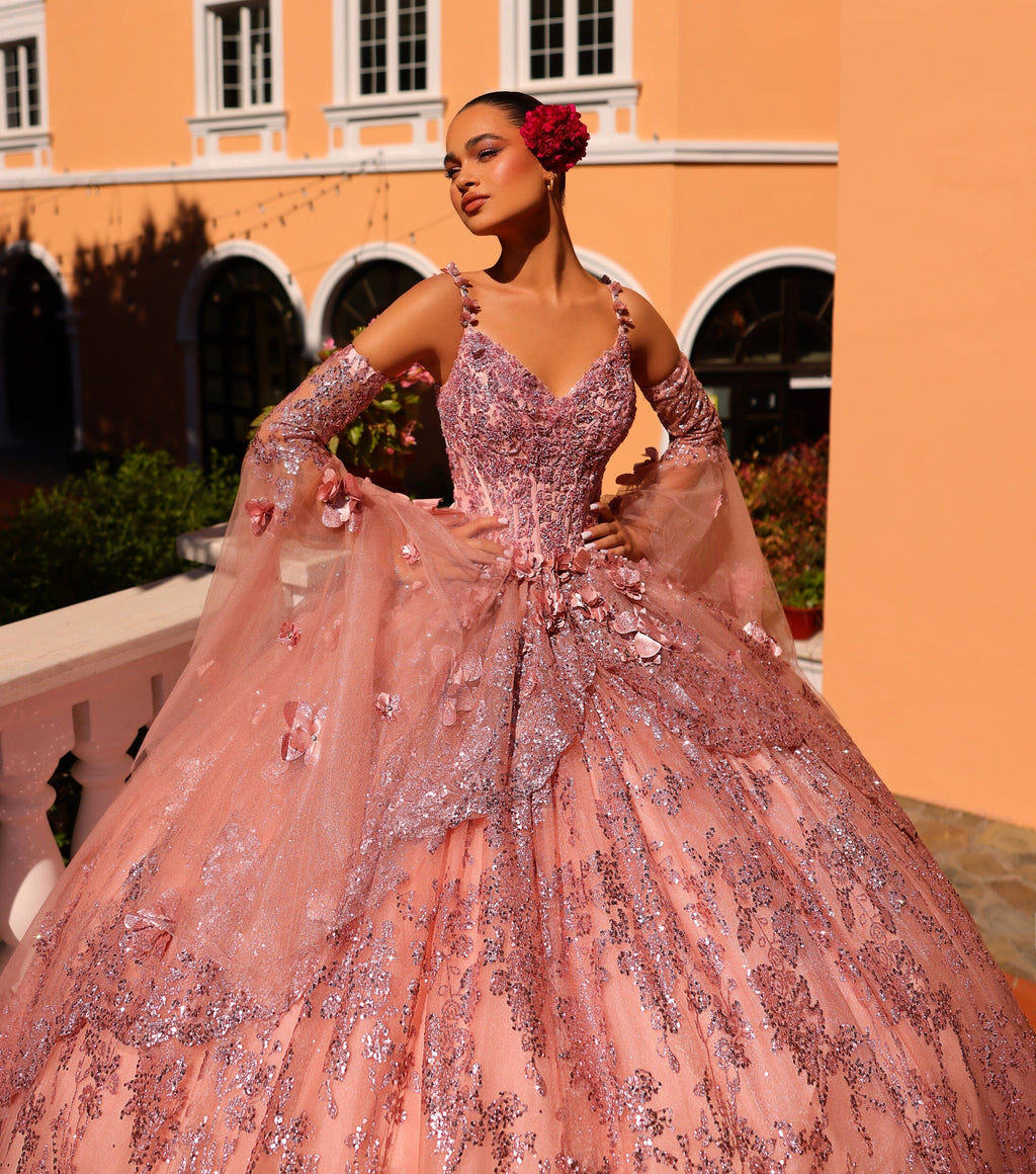 Sleeveless Angel Sleeve Quinceanera Dress by Amarra 54293