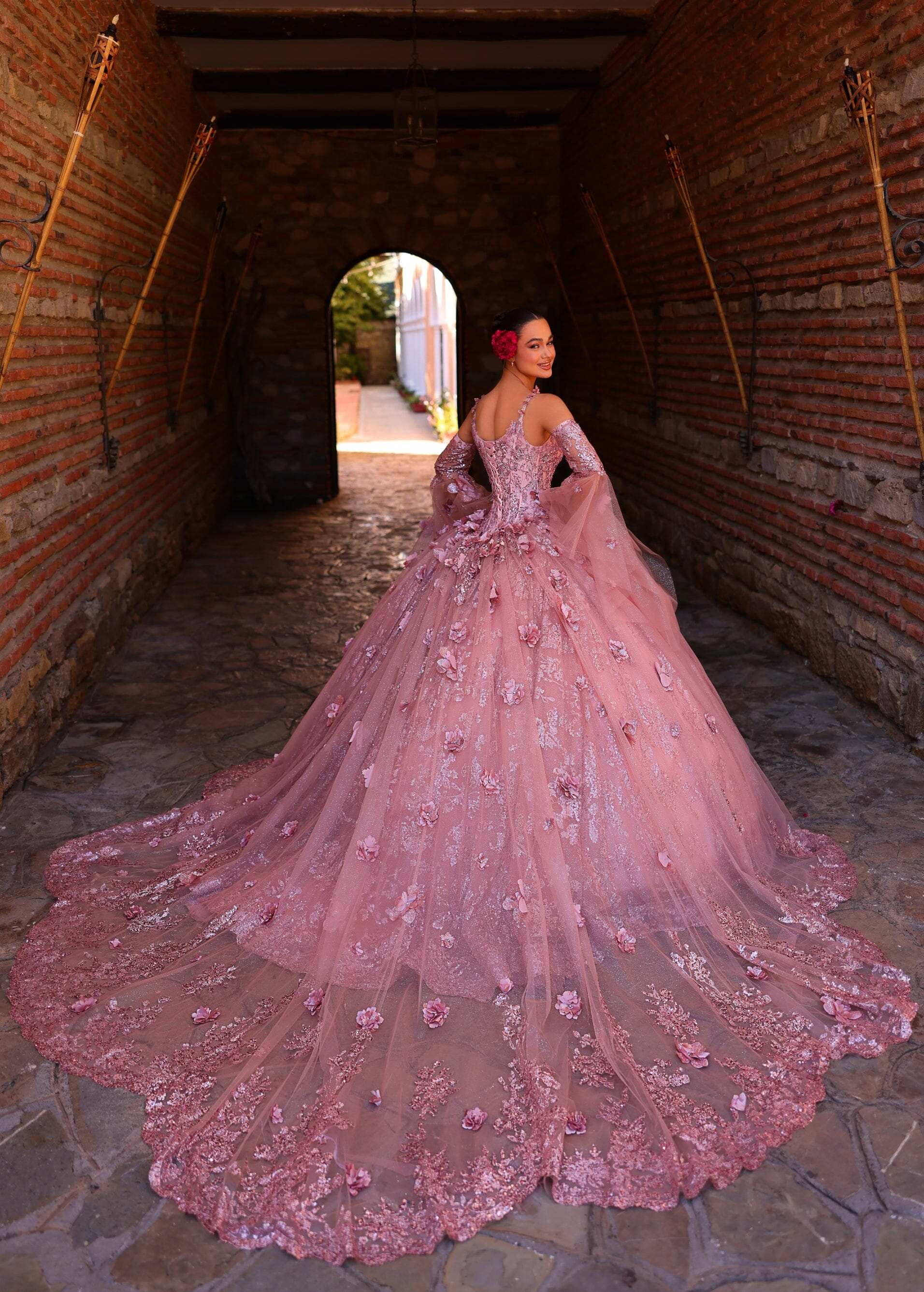 Sleeveless Angel Sleeve Quinceanera Dress by Amarra 54293