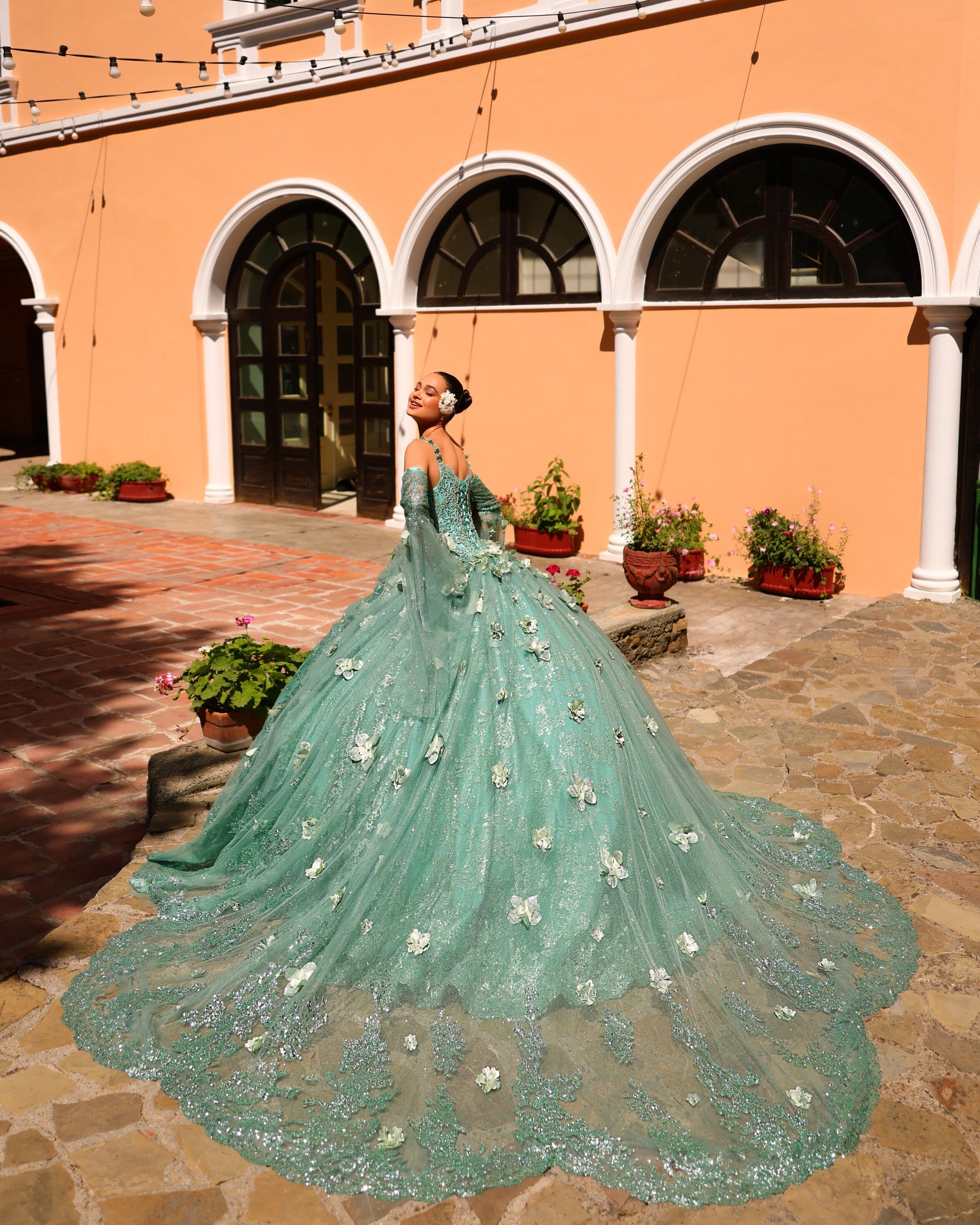 Sleeveless Angel Sleeve Quinceanera Dress by Amarra 54293