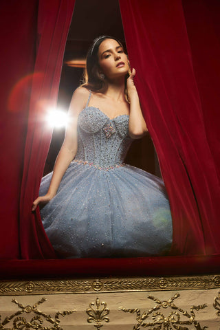 Ärmelloses Quinceanera-Kleid mit Perlenbesatz von Ragazza DV96-596