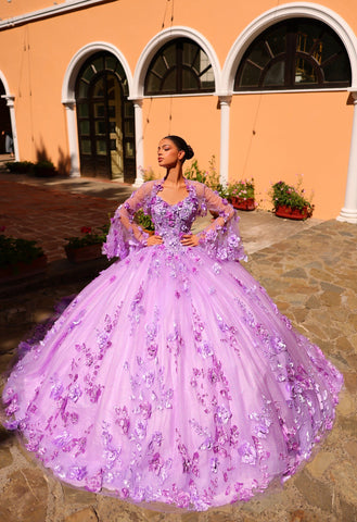 Ärmelloses Quinceanera-Kleid mit Glockenärmeln von Amarra 54299
