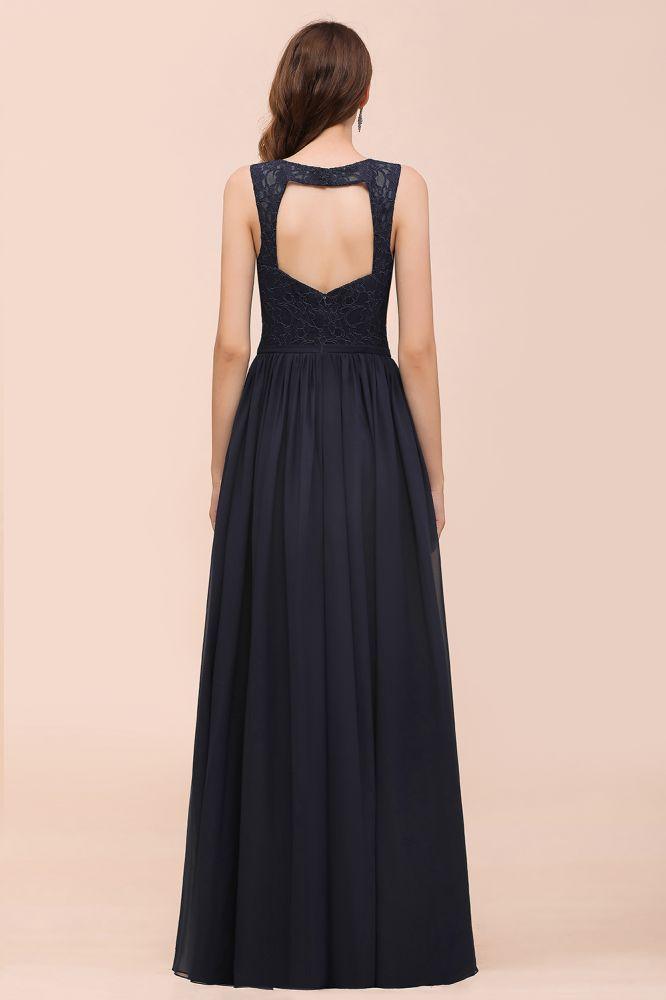 Sleeveless Black A-line Evening Maxi Dress Chiffon Bridesmaid Dress Formal Dress