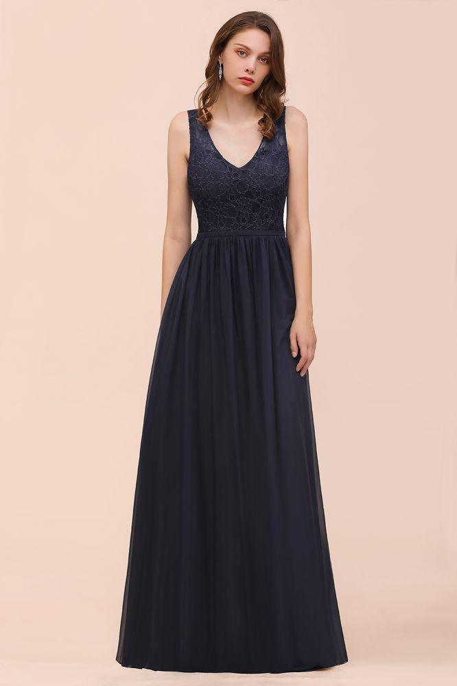 Sleeveless Black A-line Evening Maxi Dress Chiffon Bridesmaid Dress Formal Dress