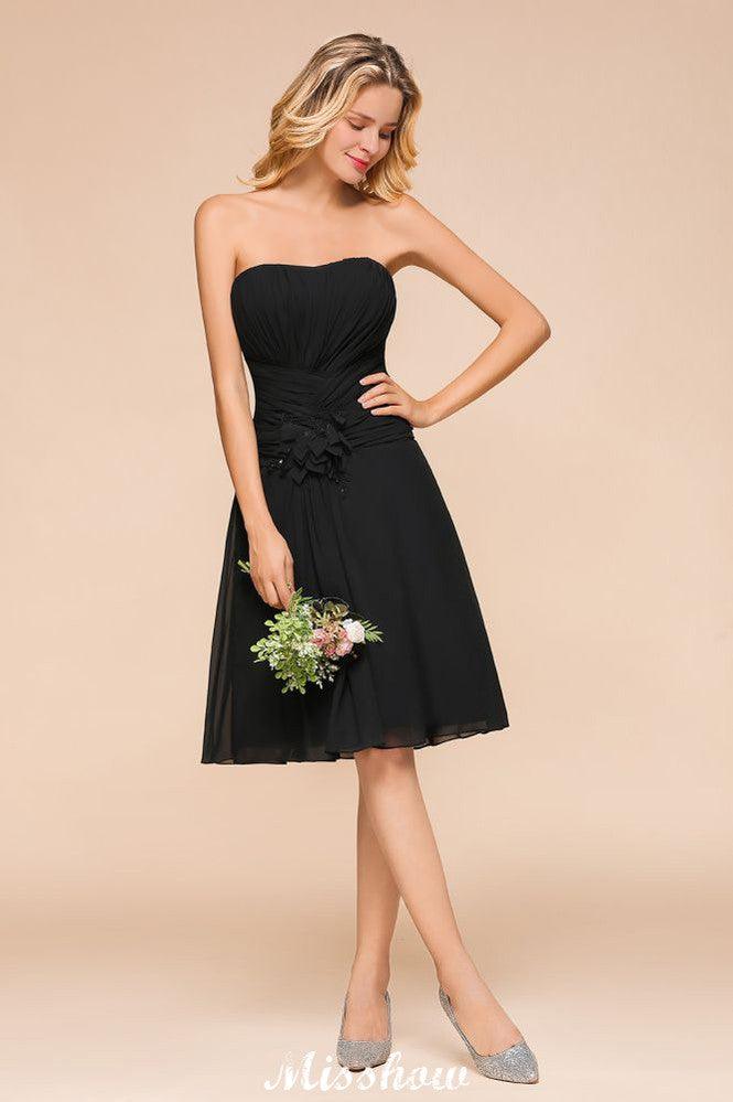 Sleeveless Black Tie Affair Special Occasion Dress Mini Bridesmaid Dress