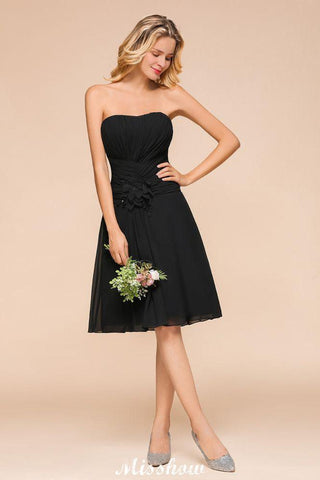 Ärmelloses Black Tie Affair Kleid für besondere Anlässe Mini-Brautjungfernkleid