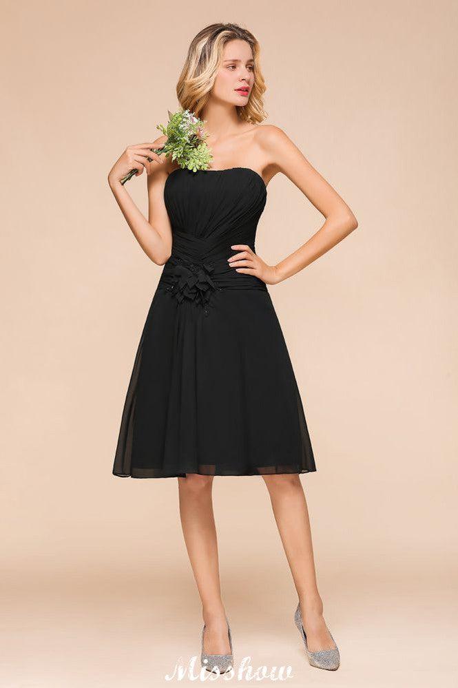 Sleeveless Black Tie Affair Special Occasion Dress Mini Bridesmaid Dress