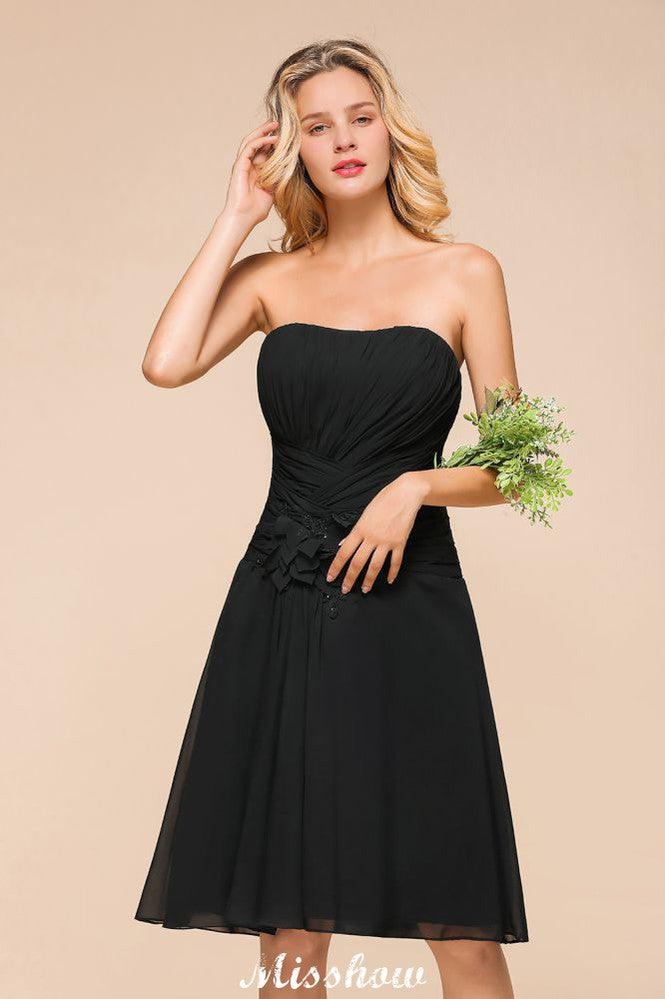 Sleeveless Black Tie Affair Special Occasion Dress Mini Bridesmaid Dress