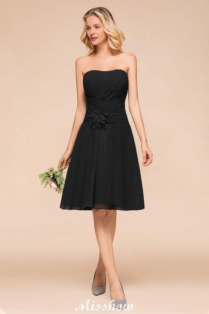 Sleeveless Black Tie Affair Special Occasion Dress Mini Bridesmaid Dress