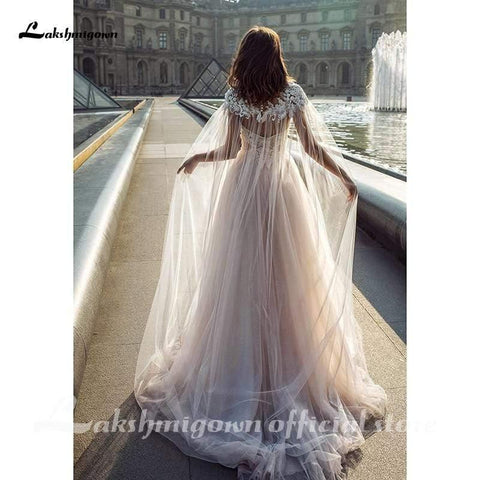 NumberSea Ärmelloses Bohe Beach A-Linien-Brautkleid