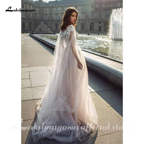 NumberSea Ärmelloses Bohe Beach A-Linien-Brautkleid
