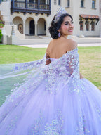Sleeveless Cape Quinceanera Dress by House of Wu 26074