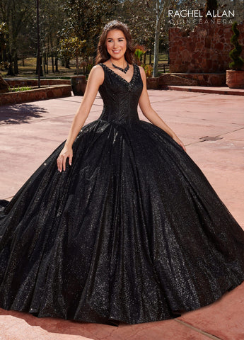 Vestido de quinceanera sem mangas com espartilho, de Rachel Allan RQ1127
