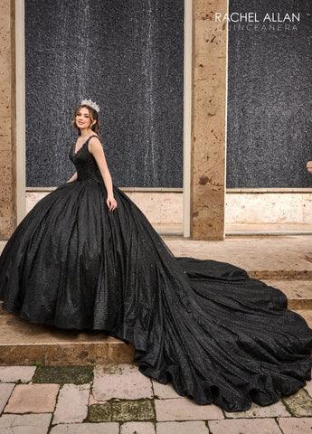 Vestido de quinceanera sem mangas com espartilho, de Rachel Allan RQ1127