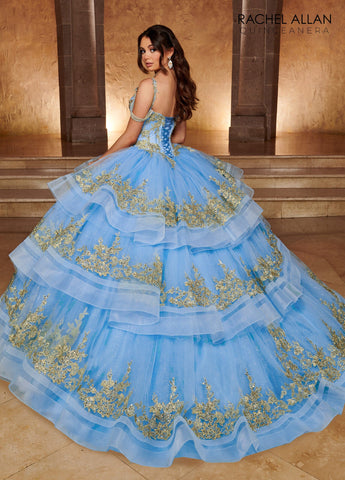 Ärmelloses Quinceanera-Kleid mit Lagenmuster von Rachel Allan RQ2169