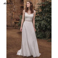 NumeroMare Abiti da Sposa in Chiffon con Pizzo Senza Maniche e Schiena Aperta