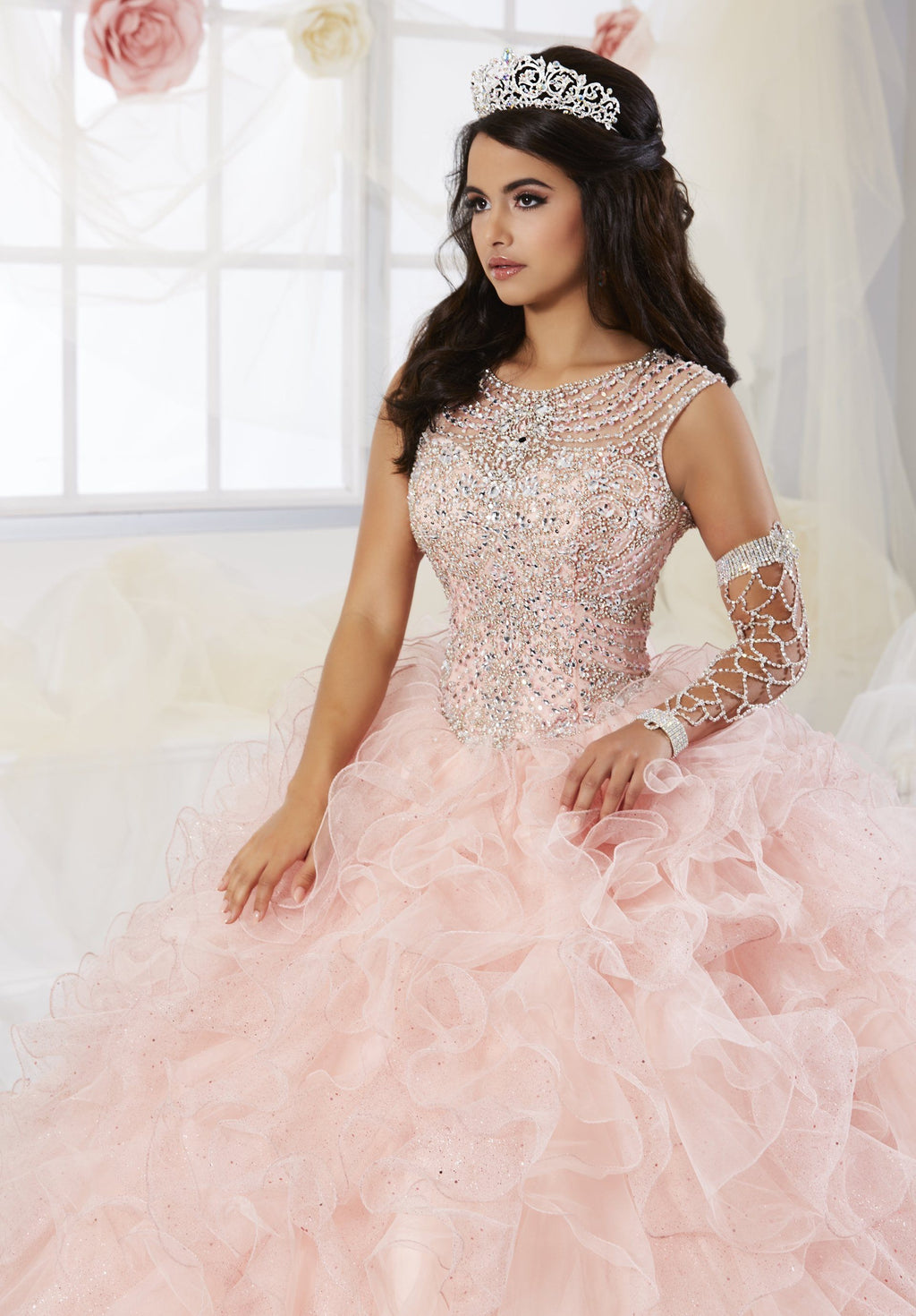 Sleeveless Ruffled Quinceanera Dress by House of Wu 26901