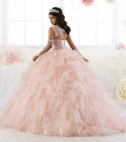 Ärmelloses Quinceanera-Kleid mit Rüschen von House of Wu 26901
