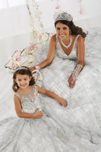 Sleeveless V-Neck Glitter Quinceanera Dress by House of Wu 26921