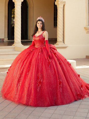 Ärmelloses Quinceanera-Kleid mit V-Ausschnitt von House of Wu 26066