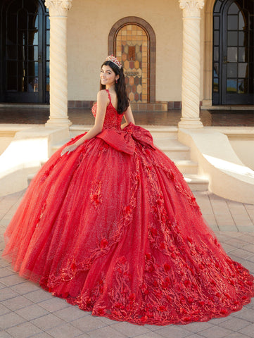 Ärmelloses Quinceanera-Kleid mit V-Ausschnitt von House of Wu 26066
